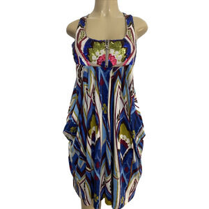 Pinko Skin Mini Dress Sleeveless Multi Color Sequined Scoop Neck Racerback S